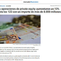 Las operaciones de private equity aumentaron un 13% hasta las 122 con un importe de ms de 8.000 millones